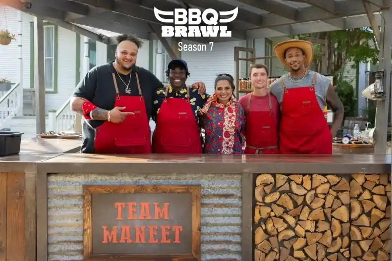 Chef Chi competing on Food Network's BBQ Brawl Season 7